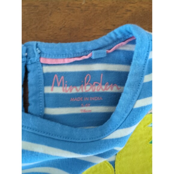 Mini Boden Girls Fun Big Appliqué Dress Easter Egg Friends size 5/6 GUC - Picture 6 of 7
